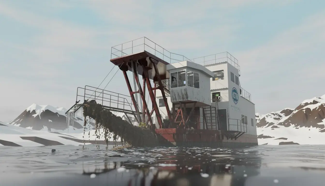 Modélisation 3D et visualisation d'une drague industrielle à partir de plans - image 1