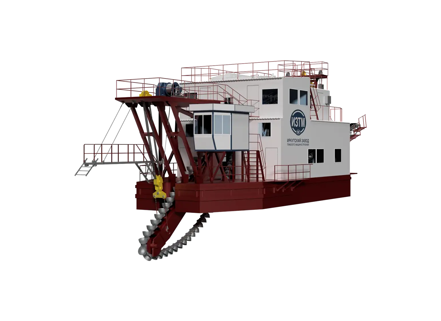 Modélisation 3D et visualisation d'une drague industrielle à partir de plans - image 3