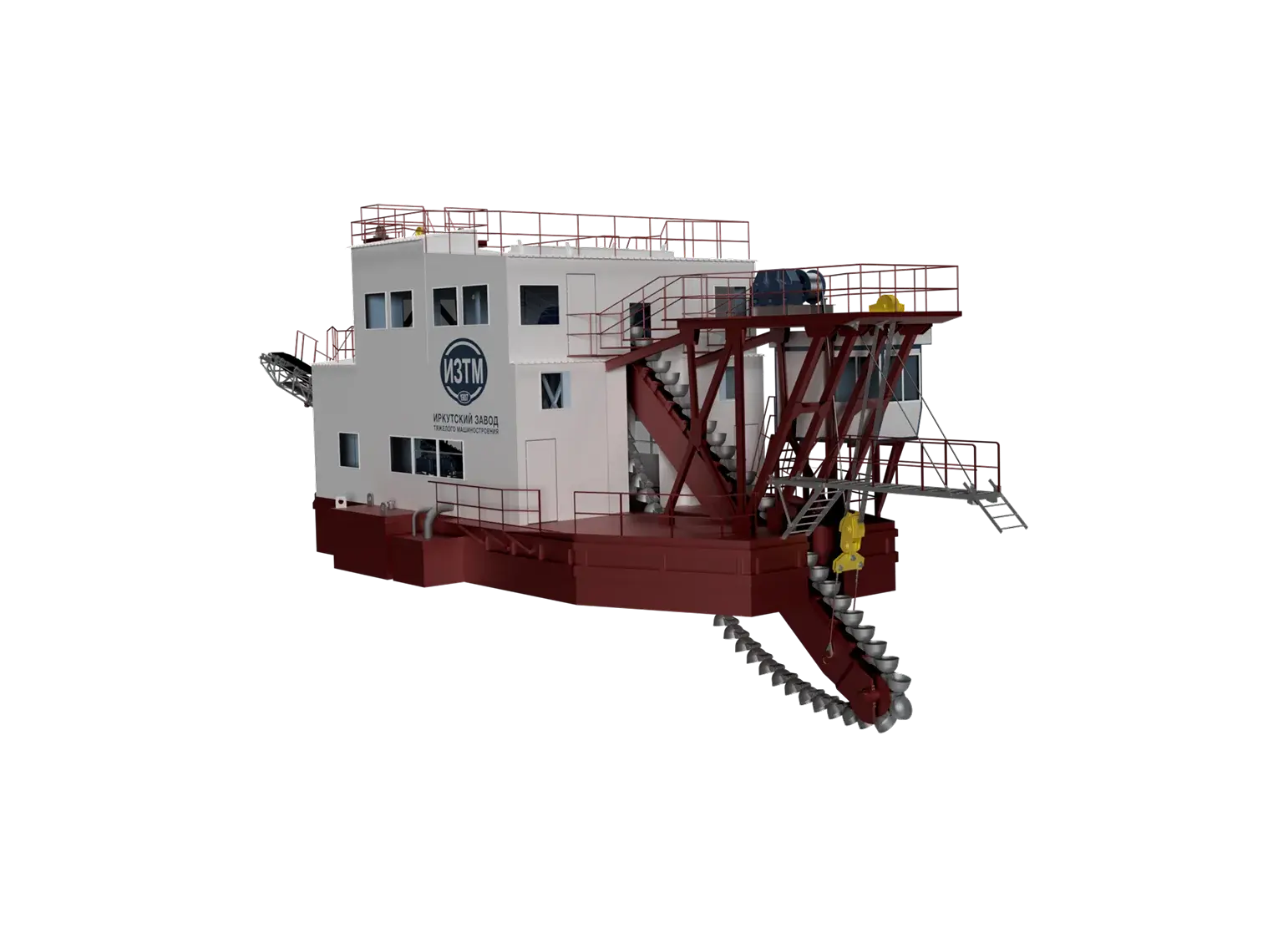 Modélisation 3D et visualisation d'une drague industrielle à partir de plans - image 4